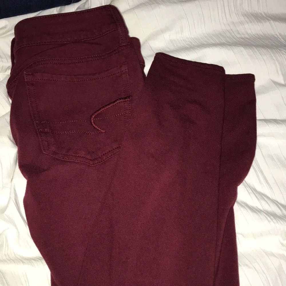 Red American eagle jeggings